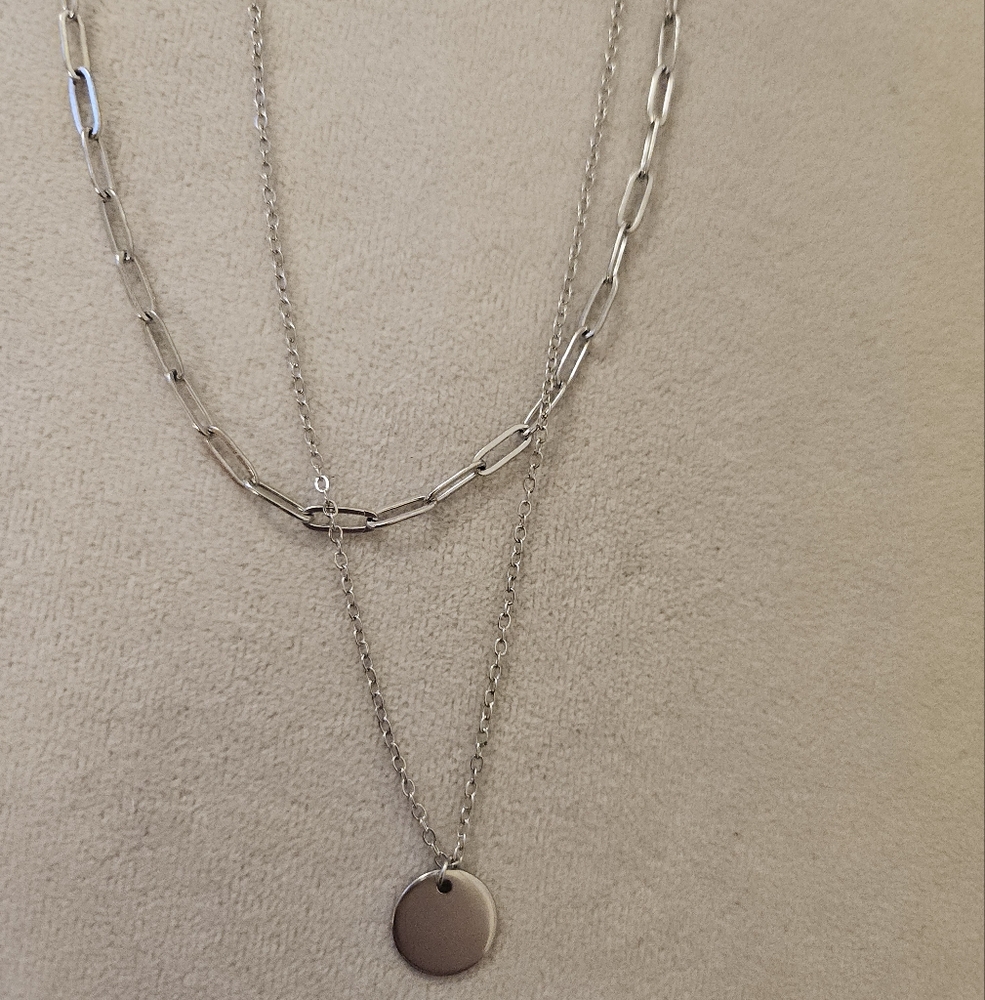 New Layered Paperclip Necklace - Picture 2 of 2